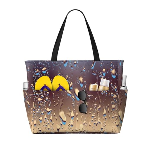 Grand sac à bandoulière imprimé artistique - Sac fourre-tout de plage haut de gamme pour femme