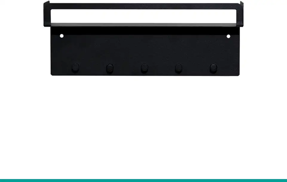 Porta Chaves, Chaveiro Organizador, Gancho, Porta-chaves, Prateleira de parede, preto, 10x26cm - GEGUTON