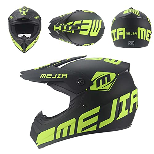Motocross helmets for adults and children, MX full face motorcycle helmets, dirt bikes, ATV scooters, DOT certified helmets (Matt black,S) Cover