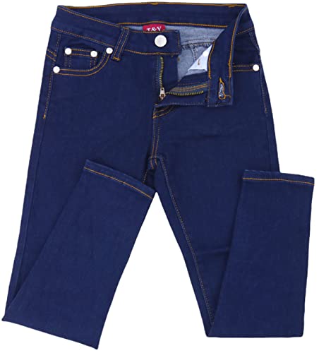 Image of ToBeInStyle Girl's Denim Easy Styling Classic Timeless Everyday Jeans Zip-Up Closure