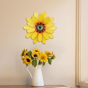 YEAHOME Sunflower Garden Decor, 11'' Metal Flower Wall Decor, Yard Hanging Wall Art Decorations for Kitchen, Bathroom, Living Room, Spring Boho Art for Indoor Outdoor YEAHOME Sunflower Garden Decor 11 Metal Flower Wall Decor Yard Hanging Wall Art Decorations for Kitchen Bathroom Living Room Spring Boho Art for Indoor Outdoor