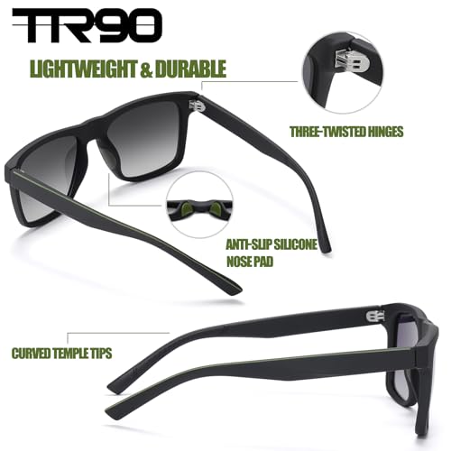 Men’s Sunglasses Polarized Large Sun Glasses Square Shades Fashion Sunnies Sports Goggles Driving Fishing Golf SY61082