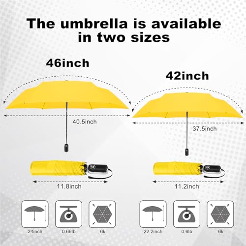 Lejorain Folding Automatic Umbrella Windproof - Tiny Umbrella for Travel Mini Sturdy Unbreakable Lightweight Umbrellas for Rain — view 3