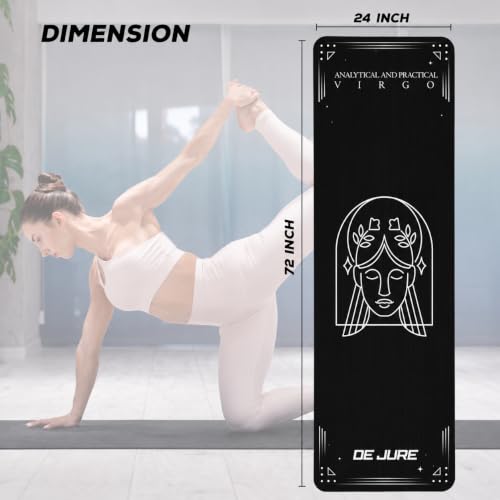 Image of De Jure Fitness Yoga Mat for Women and Men, 8mm Extra Thick Non-Slip NBR Exercise Mat for Yoga, Pilates, Gym & Floor Workouts - with Carry Strap - Virgo