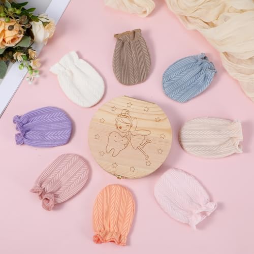 8 Paar Baby Handschuhe Neugeborene, Kleinkind Kratzfeste Fäustlinge Baby Anti-Grab Handschuhe Superweiche Baumwolle Handschuhen für für 0-6 Monate Jungen Mädchen