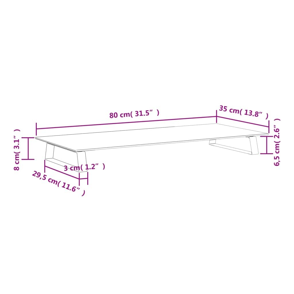 Generico Supporto per Monitor Bianco 80x35x8cm Vetro Temperato e Metallo,Dispositivi elettronici,Accessori per dispositivi elettronici,Accessori per Computer,Rialzi e Supporti per computer-374221