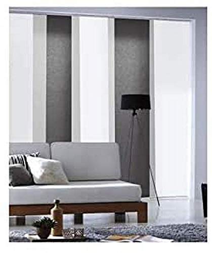 MADECOSTORE Panel japonés Tamiant Lamelles Lisos – Gris Antracita – 45 x 260 cm