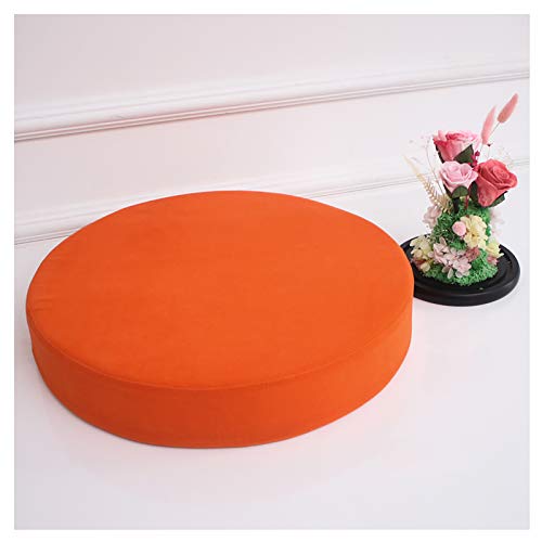 bandezid Cojín redondo para sofá, cojín redondo para suelo, cojín elevador para sillón, para interiores y exteriores, cojines redondos de 5 cm de grosor, multicolor, naranja. 60 x 5 cm