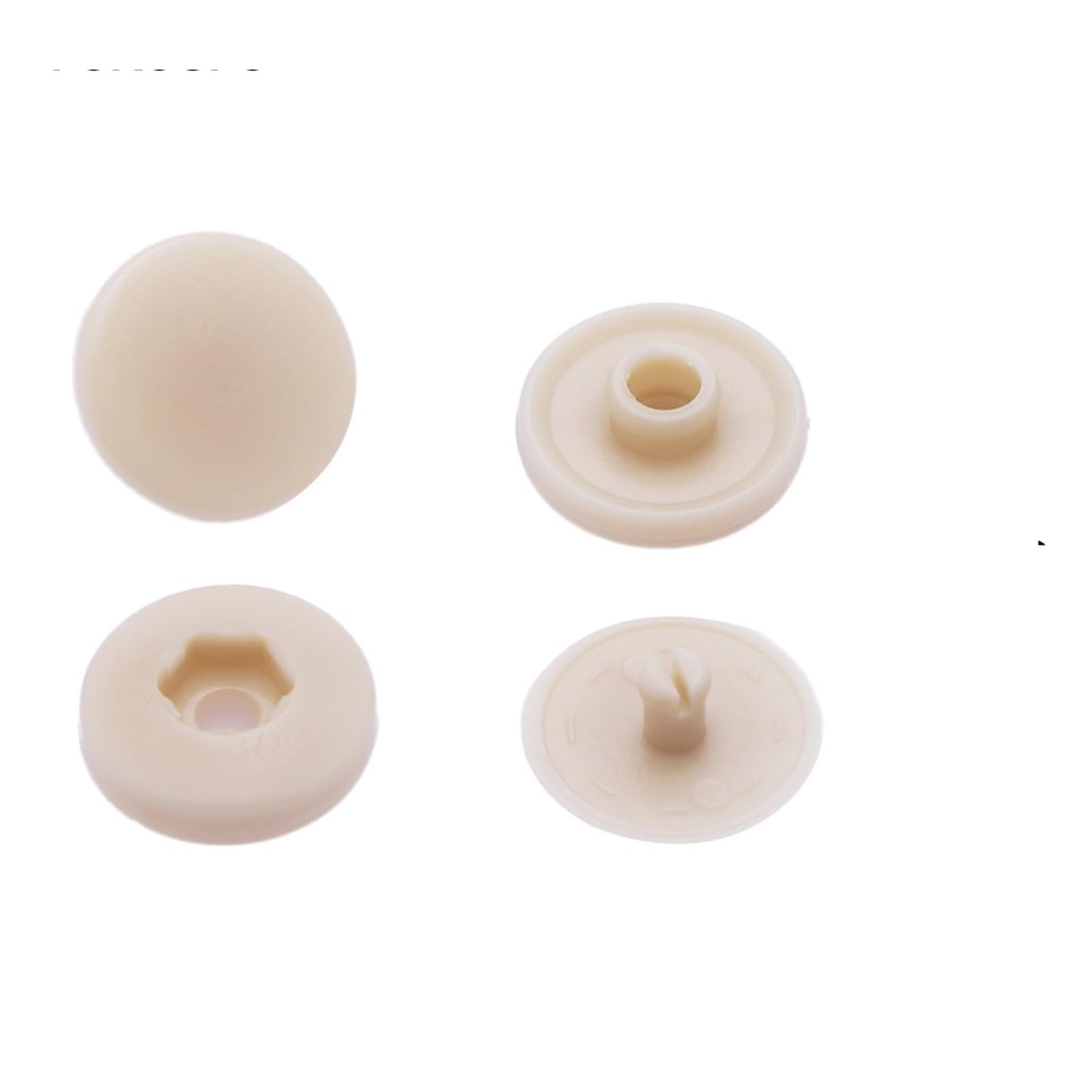 T5 Plastic Snap Buttons 100sets Hand Press Type Round Snaps Fasteners for DIY Crafts Sewing Accessories(Beige)
