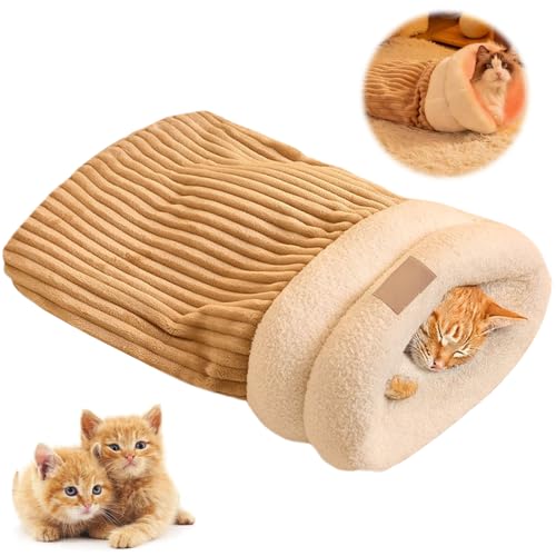 Katzenschlafsack,katzenschlafsack flauschig,Bequemes Katzen Schlafsack,Cat Winter Sleeping Bag,Schlafsack Katze,Soft Fluffy Cozy Pet Sack,Winter Cute...