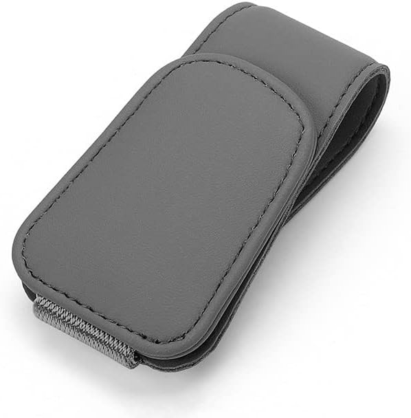 Soportes para lentes de sol para visera solar de automóvil, soporte de cuero para colgar gafas, soporte magnético para lentes y clip para tarjeta de