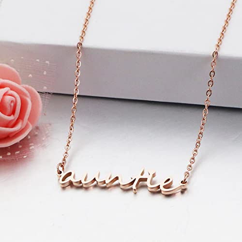 Ankiyabe Auntie Letter Necklace - Name Necklace for Aunt - Auntie Gift from Niece or Nephew - With Message Gift Card4