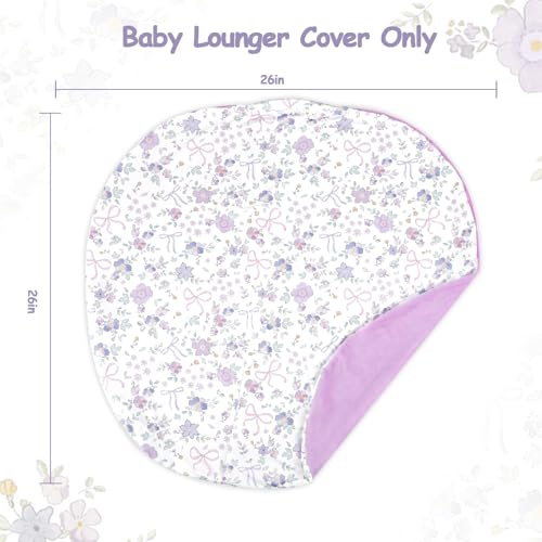 Image of SWESEN Newborn Lounger Cover, 1 Pack Soft Removable Slipcovers for Infant Lounger, Cozy Baby Lounger Cover for Boys and Girls, Covers Only, Purple Floral