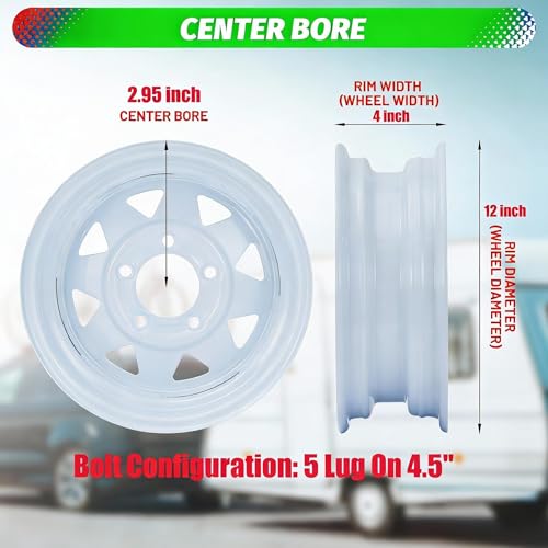 Image of ST205 /75D15 Trailer Tires, 5 Lug on 4.5 inch, 6PR Load Range C, 15in Fuel-saving Designed Trailer Tires 205 75 15 for Travel /Camper /Landscape /Cargo /Utility /Boat /Horse /Farm /Hauler Trailer(Pack of 2)