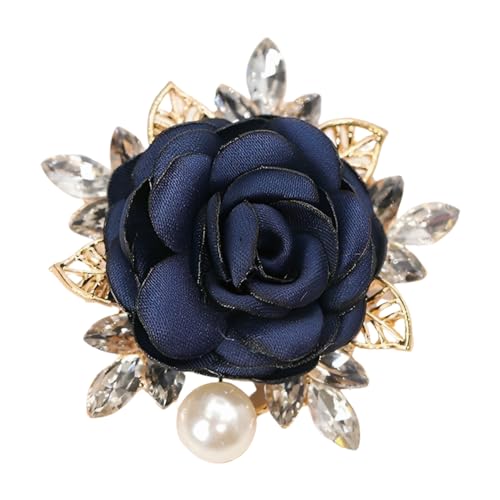 Image of COLORFUL BLING Elegant Rose Flower Pearl Brooch Pin for Women Girls Vintage Floral Hairpin Headpieces Brooch Clothing Bag Scarf Decoration Shawl Pins Jewerly