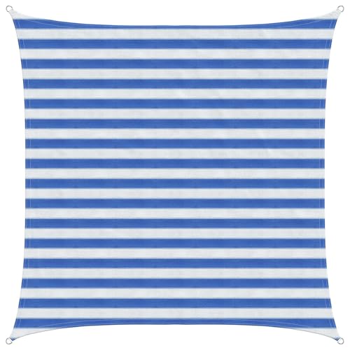 Voile d'ombrage anti-UV et perméable en PEHD bleu et blanc 2x2 m