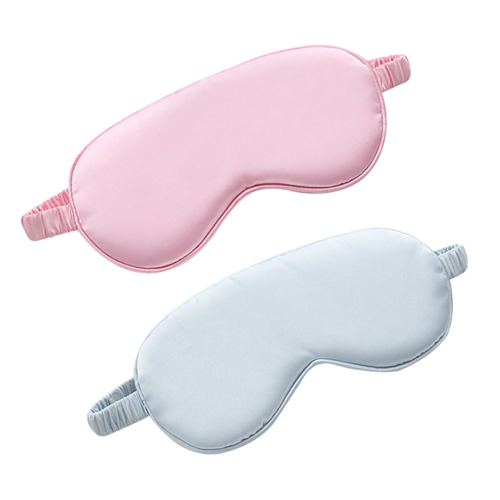 2 Pcs Imitation Silk Sleep Masks Soft Eye Masks Night Sleeping Mask Comfortable Eye Cover Nap Meditation Blindfold