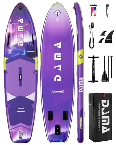 DAMA Extra Wide All-Around Stand Up Paddle Board 450 lbs Capacity Stable Design for Beginners for 2+1 People and Pets 116 x 34 x 6 Family Use on Lakes Rivers and Coastal Waters
