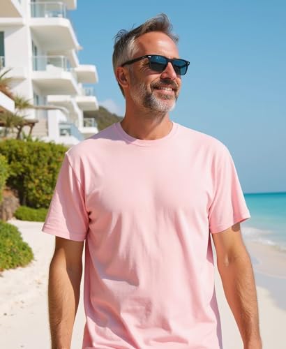 Mens T-Shirt Plain Crewneck Moisture Wicking, Relaxed Fit Tee Shirt Short Sleeve Soft Breathable Tshirt Casual Basic4