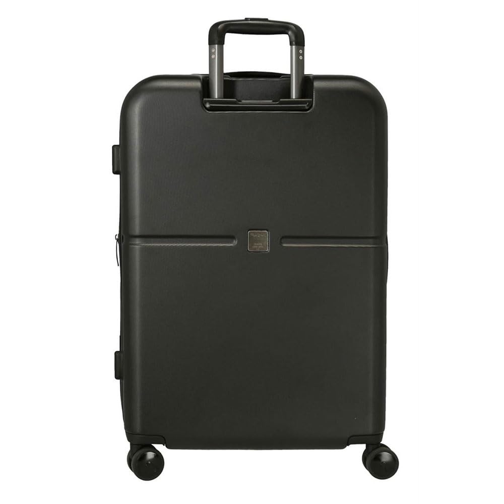 Pepe Jeans Highlight Juego de maletas Negro 55/70 cms Rígida ABS Cierre TSA integrado 116L 7,54 kgs 4 Ruedas dobles Equipaje de Mano