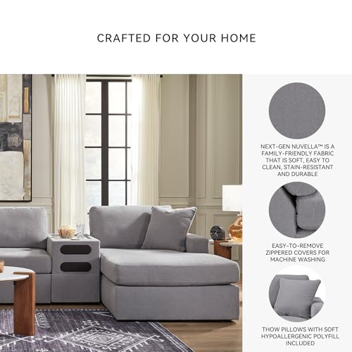 Image of Signature Design by Ashley Modular Sectional Couch with Chaise, Granite
