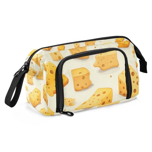 Image of Big Capacity Pencil Case,Cheese Pen Bag Pouch Holder Stationery Bag School College Office Organizer for Teen Adults Student