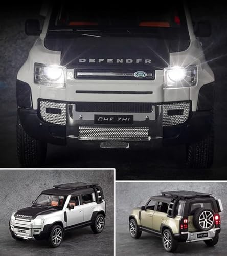 Image of Diecast Metal Car Model 1 /24 Defender Toy Cars for Kids Boy Girl Zinc Alloy Pull Back Toy Car with Sound and Light Gift and Collectible Car B-Colors as Per Stock