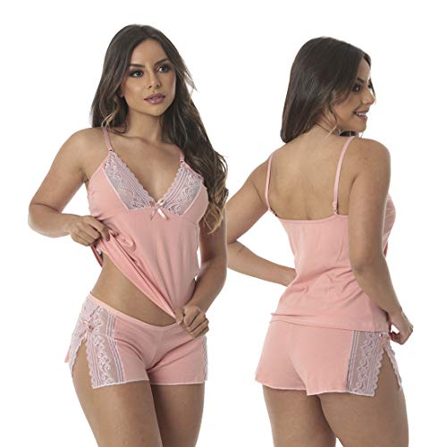 Kit com 4 Baby Dolls Mais Bonita Algodão Penteado (G)