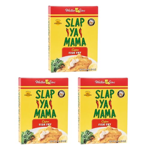 Slap Ya Mama Louisiana Style Cajun Fish Fry, No MSG and Kosher, 12 Ounce Box, Pack of 3
