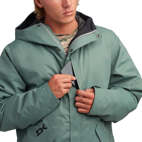 Image of Dakine Reach 20K Insulated Parka, Water-Resistant, Hooded, Black (US, Alpha, Medium, Regular, Regular, Smoked Grass)