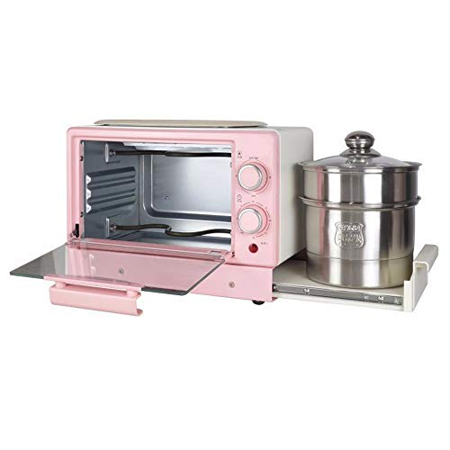 Kleiner Ofen Multifunktionaler Haushalt 4-In-1-FrüHstüCksmaschine Mini-Sandwich-Hersteller Toaster Toaster，Pizzaofen，FüR Grillen, Auftauen,