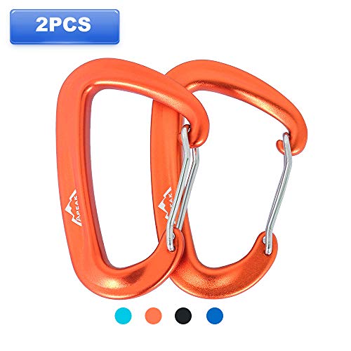 Apeak 12KN Aluminum Carabiner Premium Wire Gate 3" Multifunctional Outdoor Sports Hook, Strong