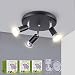 Produktbild Bojim 3er 6W Led Deckenstrahler 3 Flammig Rund Schwenkbar 350° Schwarz, Spotleuchte GU10 Warmweißer 2800K Austauschbar, Deckenlampe IP20, AC 220-240V, 120°Abstrahlwinkel Für Wohnzimmer