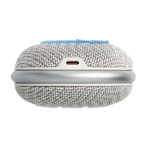 JBL Clip 4 Eco Bluetooth Lautsprecher aus recyceltem Material - Weiß – Wasserdichte, tragbare Musikbox mit praktischem Karabiner… – Ansicht 6