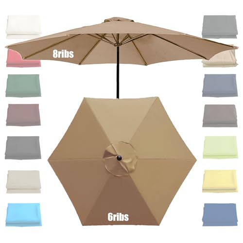 Toldo De Recambio De Sombrilla (200cm/6 Varillas, 270cm/6 Varillas, 300cm/6 Varillas, 270cm/8 Varillas, 300cm/8 Varillas) Cubierta De Sombrilla De Tela De Repuest Para Piscina, Terrazas, Sombrilla En