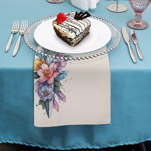 Servilletas de tela de espada con flores para banquetes memorables y cenas de gala 5