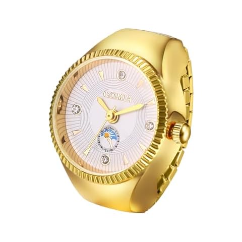 JewelryWe Unisex Finger Ring Watch with Stretchable Band Cover