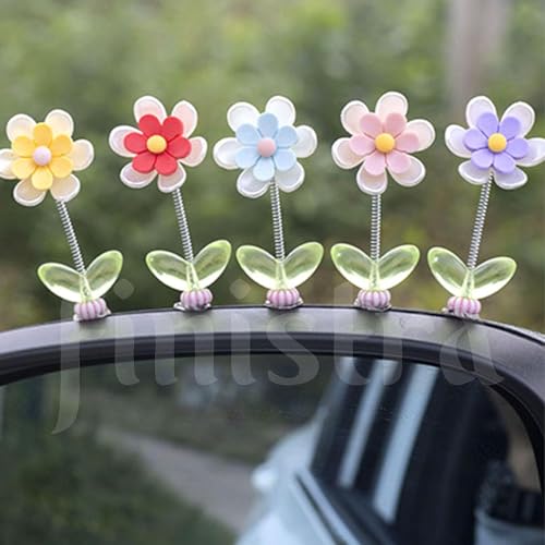 Image of Miniature Set for Home Decor, Deepawali Gift, Living Room, Figurines, Cake Decoration Items - Resin Car Dashboard Items (Multicolor) ((Circle Flower Miniature Set of 5))
