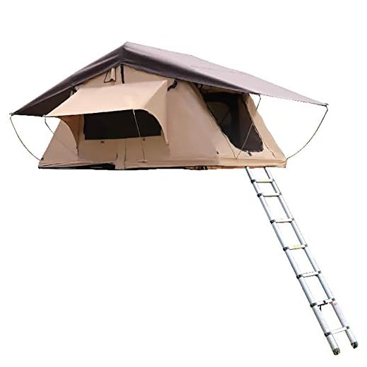 Carpa para Techo, Equipo Todoterreno, Carpa para Techo, 122"x 55" X 49.6", para 2 Personas, Base Gris Oscuro con Mosca De Lluvia Verde Y Cubierta Negra Universal, Carpas,1.4m