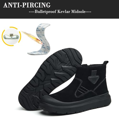 Image of Nutropa Welding Work Boots for Men Composite Toe Safety Boots Non Slip Steel Toe Work Shoes Lightweight Construction Welder Boots