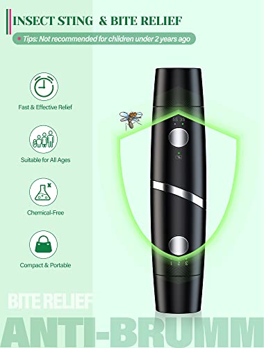 Anti-Brumm Insect Sting And Bite Relief, 2-In-1 Electric Bug Bite Relief With Suction Tool And Heat Bite Relief Device, Chemical-Free And Fast Itch Relief From Bug And Mosquito Bites For Humans #TOP5