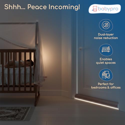 Image of BabyPro 38 inch Door Guard Strips Pack of 5, Door Seal Gap Filler, Brown | Polyester Foam Material, Sound-Proof, Noise & Dust Blocker, Insect Protector