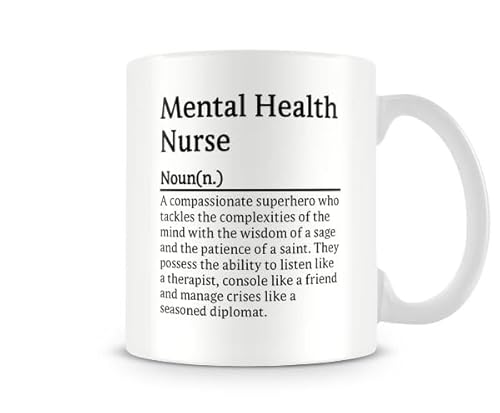 Behind The Glass - Mental Health Nurse Definition - Funny Mug for The Office | Mug for a Psychiatric Nurse, Ceramic, 11fl.oz.