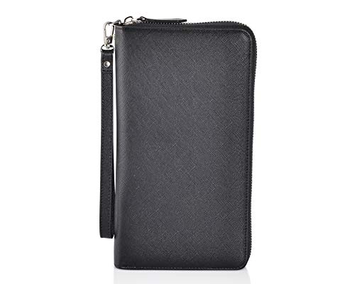 Exos Gear Women’s Large Capacity Clutch Travel Wallet w/Removable Strap (Black)