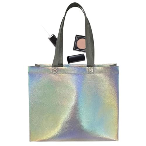 Bolsa iridiscente de arco iris, bolsas holográficas no tejidas para fiestas, bolsas reutilizables para despedidas de soltera para vacaciones, despedida de soltera, S, Refer to description