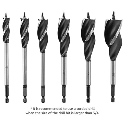 Amazon Brand - Denali Drill Bit Set, Auger, 6-Piece #TOP3