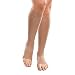 THERAFIRM Ease Opaque Open-Toe Knee Highs - 15-20mmHg Mild Compression Stockings (Sand, Large Long)