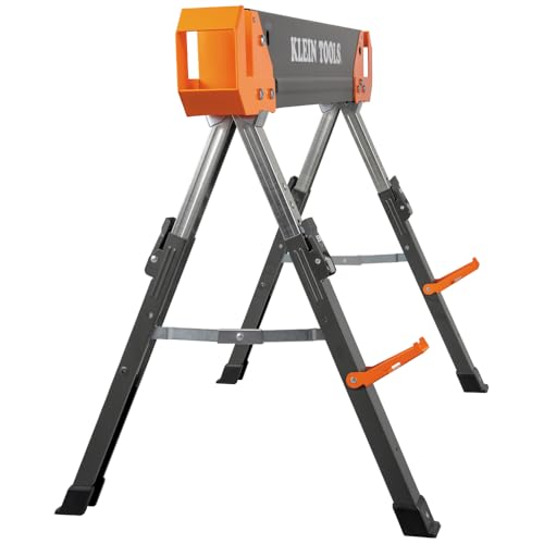 Klein Tools 66188 Folding Saw Horse, 2x4 Support Arms, 26-Inch to 32-Inch Adjustable Height, Heavy Duty Jobsite Table, 1-Pack - Image 15