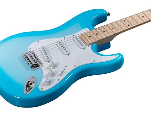 image for Monoprice Cali Classic Electric Guitar - Blue, 6 Strings, Double-Cutaw