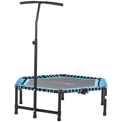 Soozier Portable & Foldable Small Exercise Trampoline with 3-Level Adjustable T-Bar, Great